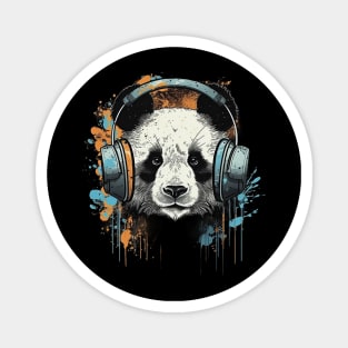 Panda bear in headphones Magnet